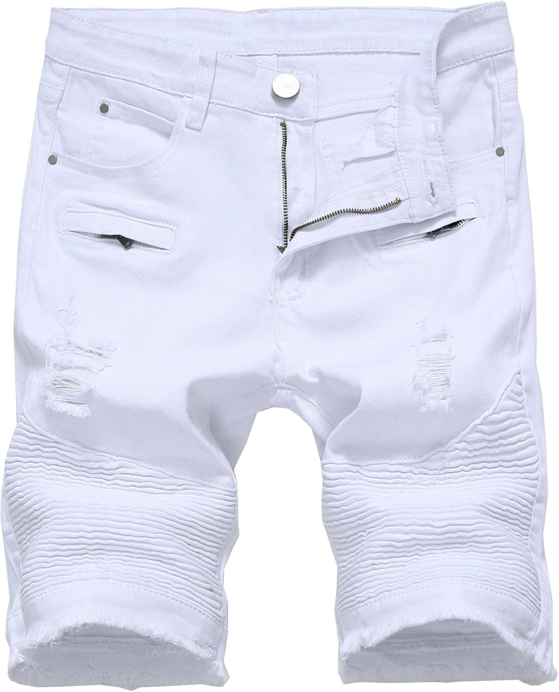 Enrica Men's Ripped Distressed Slim Fit Holes Denim Shorts