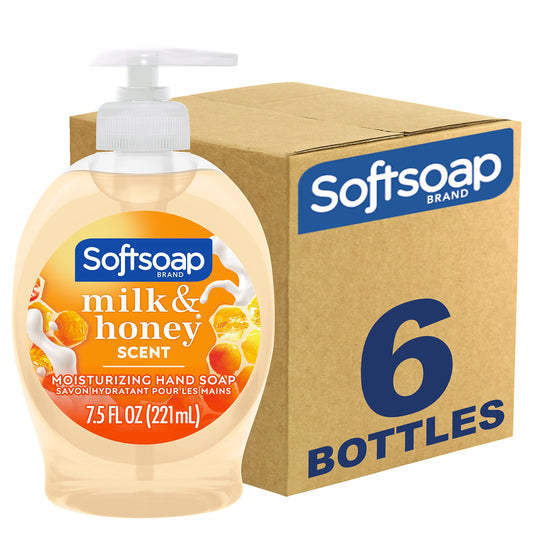 Softsoap Moisturizing Liquid Hand Soap, Milk and Honey, 7.5 Fluid Ounce, Pack of 6 (Package may vary) - PCTechSupply.com