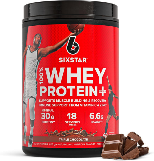 Six Star Whey Protein Powder Plus - Triple Chocolate, 1.82LB