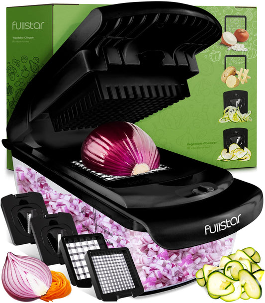 Fullstar Vegetable Chopper - Food Chopper - Onion Chopper - Vegetable Slicer & Spiralizer - Veggie Chopper with Container -