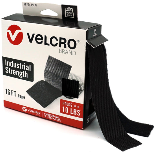 VELCRO Brand Heavy Duty Tape | 16 Foot Roll | Strong Sticky Back Adhesive Holds up to 10 lbs | Industrial Strength Fasteners