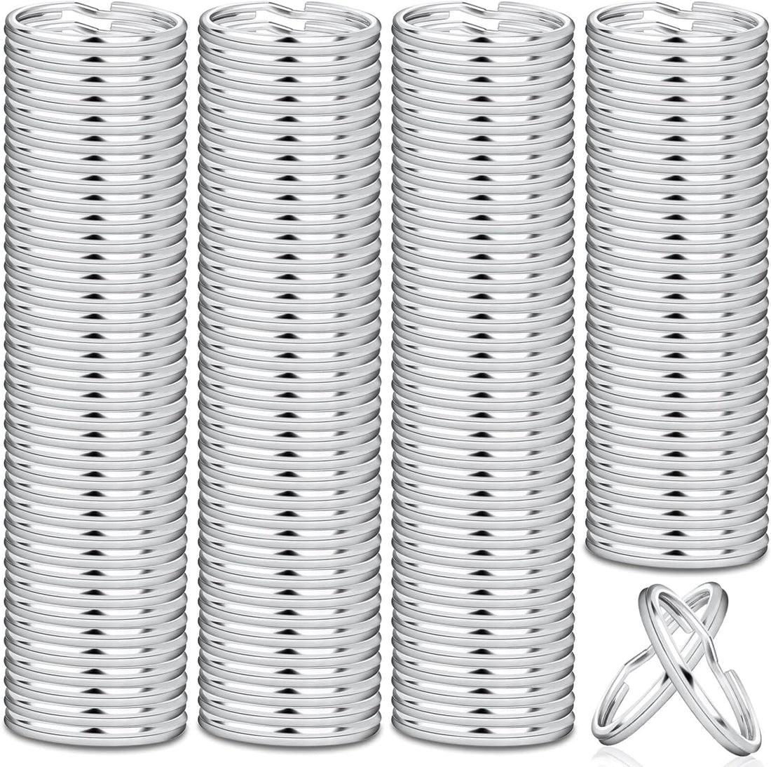 Paxcoo 100 Pack Keyrings, Split Key Rings Bulk for Keychain and Crafts (1 Inch)