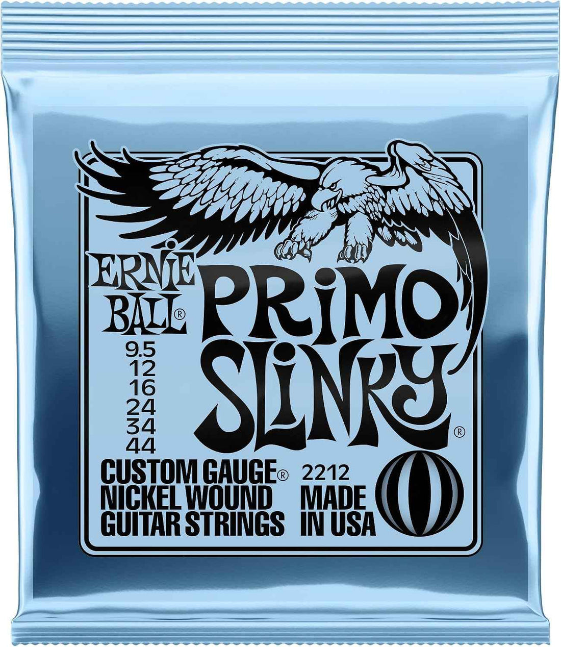 Ernie Ball Primo Slinky Nickel Wound Electric Guitar Strings, 9.5-44 Gauge (P02212)