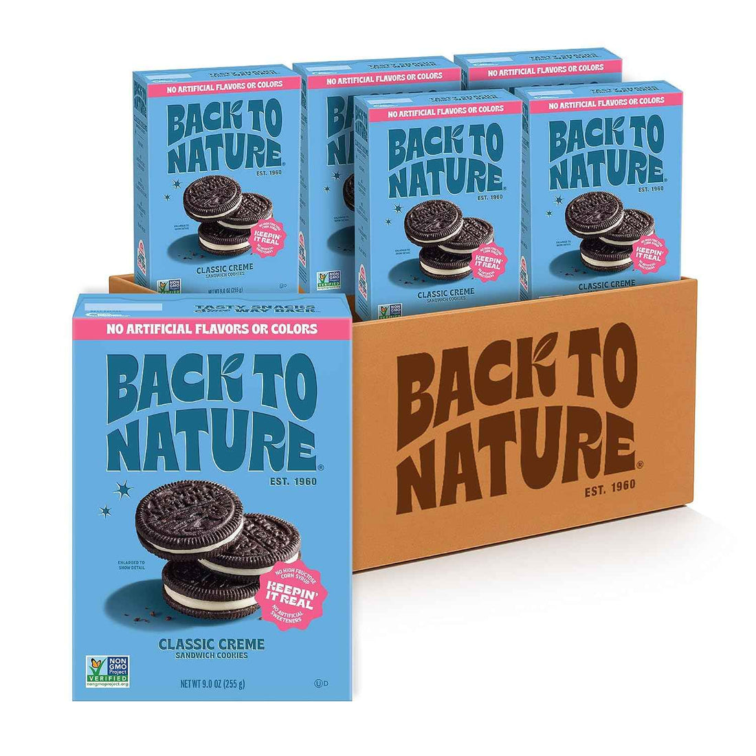 Back to Nature Classic Creme Sandwich Cookies, Plant Based Snack, 6pk