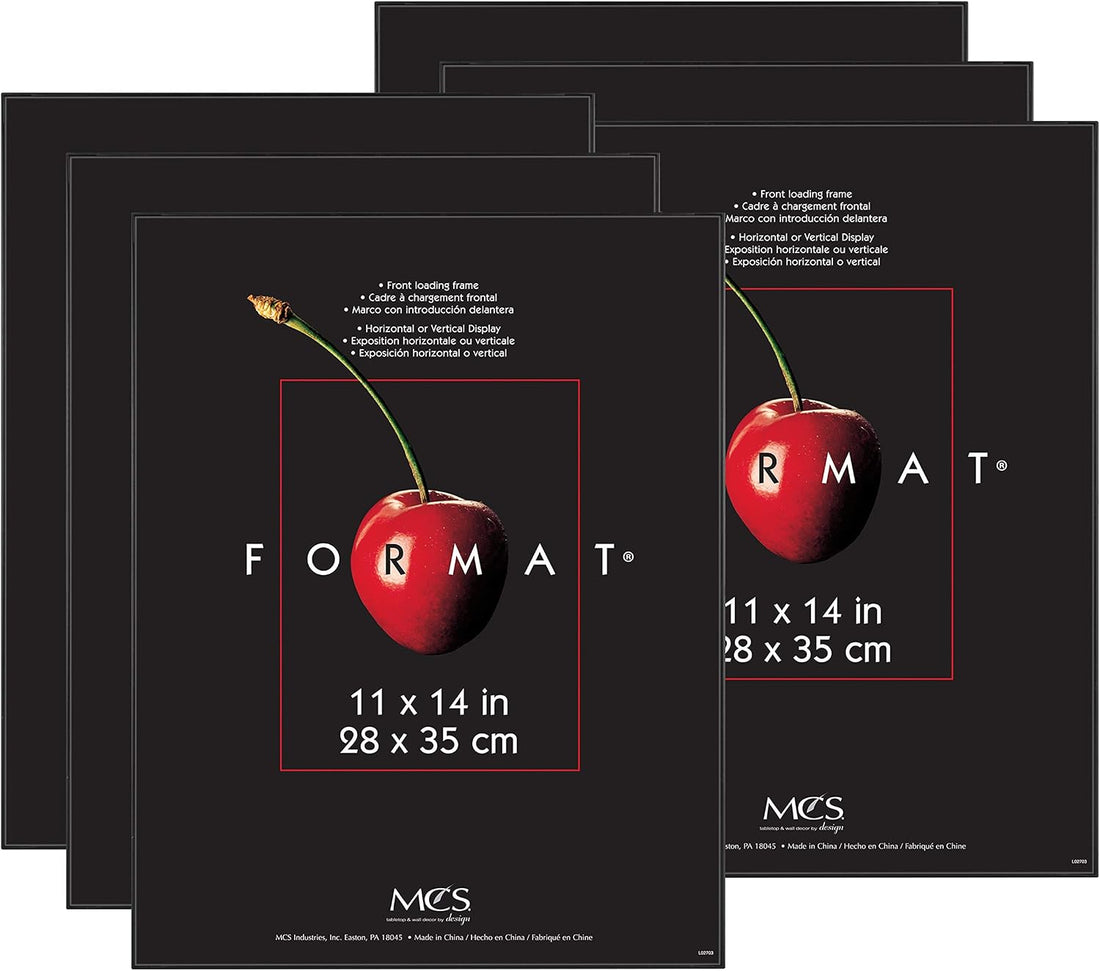 MCS Format Picture Frame, 11x14, Black, Gallery Wall, 6-Pack