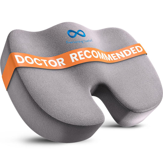 Everlasting Comfort Doctor Recommended Memory Foam Seat Cushions for Office Chairs - HSA FSA Eligible Tailbone Pain Relief