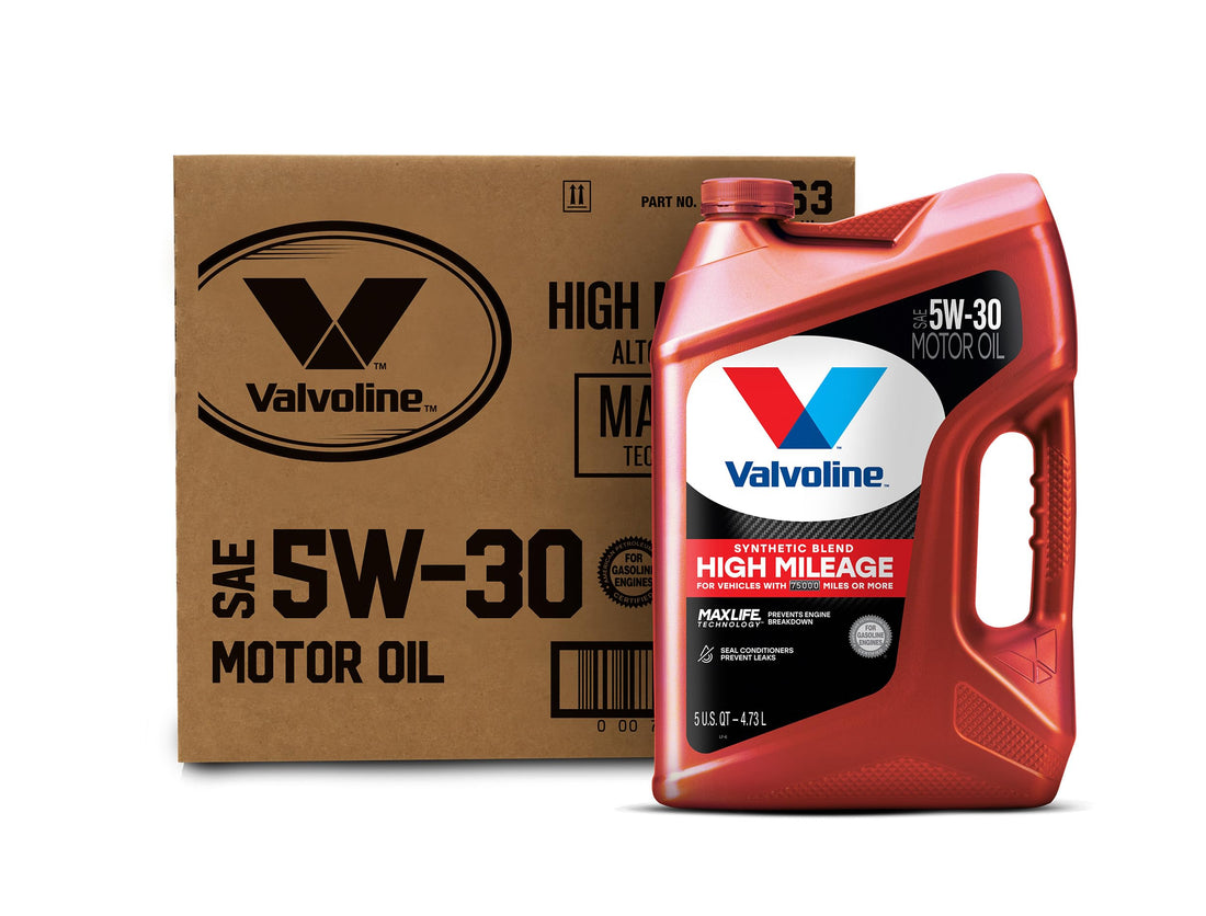 Valvoline High Mileage with MaxLife Technology SAE 5W-30 Synthetic Blend Motor Oil 5 QT, Case of 3 (Packaging May Vary) - PCTechSupply.com