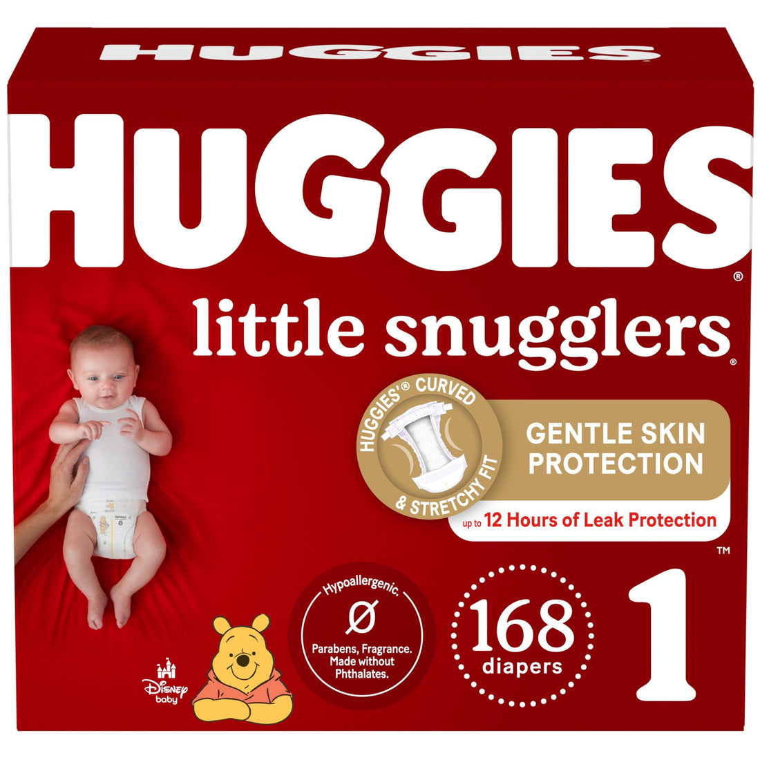 Baby Diapers Size 1 (8-14 lbs), 168ct, Huggies Little Snugglers Drugstore by HUGGIES