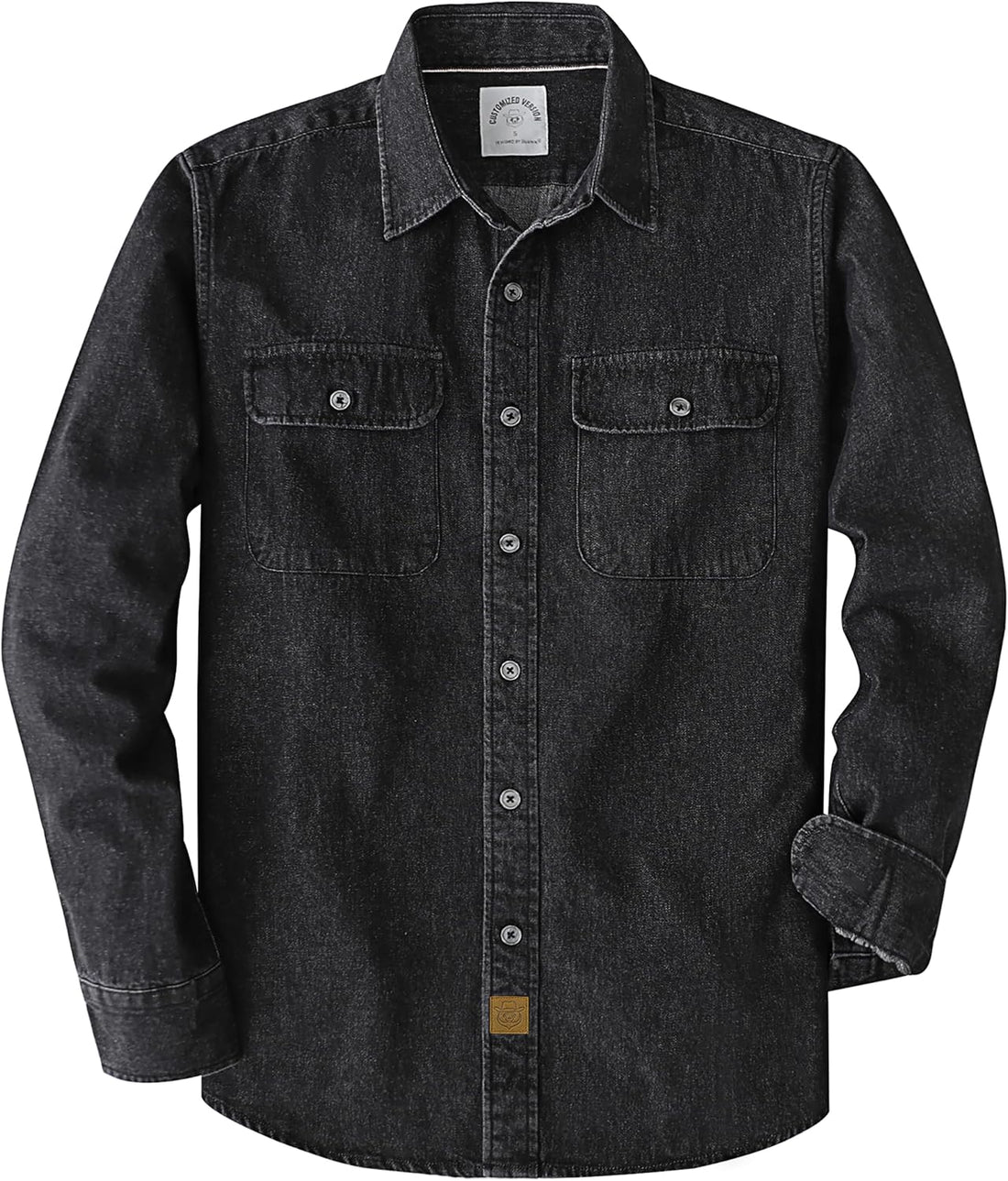 Dubinik® 8.8 oz Denim Shirt Men Mens Cowboy Shirts Button Down Long Sleeve