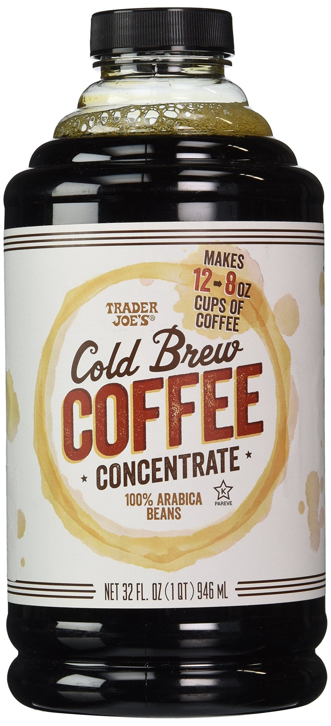 Trader Joe's Cold Brew Coffee Concentrate 100% Arabica Beans, 32 fl. oz. Grocery by Trader Joe's Fair Trade