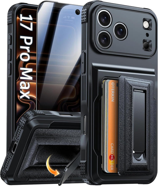 Oterkin for iPhone 17 Pro Max Wallet Case with Privacy Screen Protector