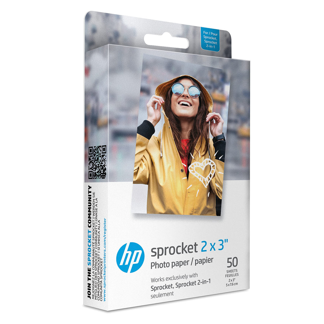 HP Sprocket 2x3" Premium Zink Sticky Back Photo Paper (50 Sheets) Compatible with HP Sprocket Photo Printers - PCTechSupply.com