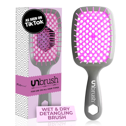 FHI HEAT Unbrush Wet & Dry Vented Detangling Hair Brush, Lavender/Grey Luxury Beauty by FHI Heat