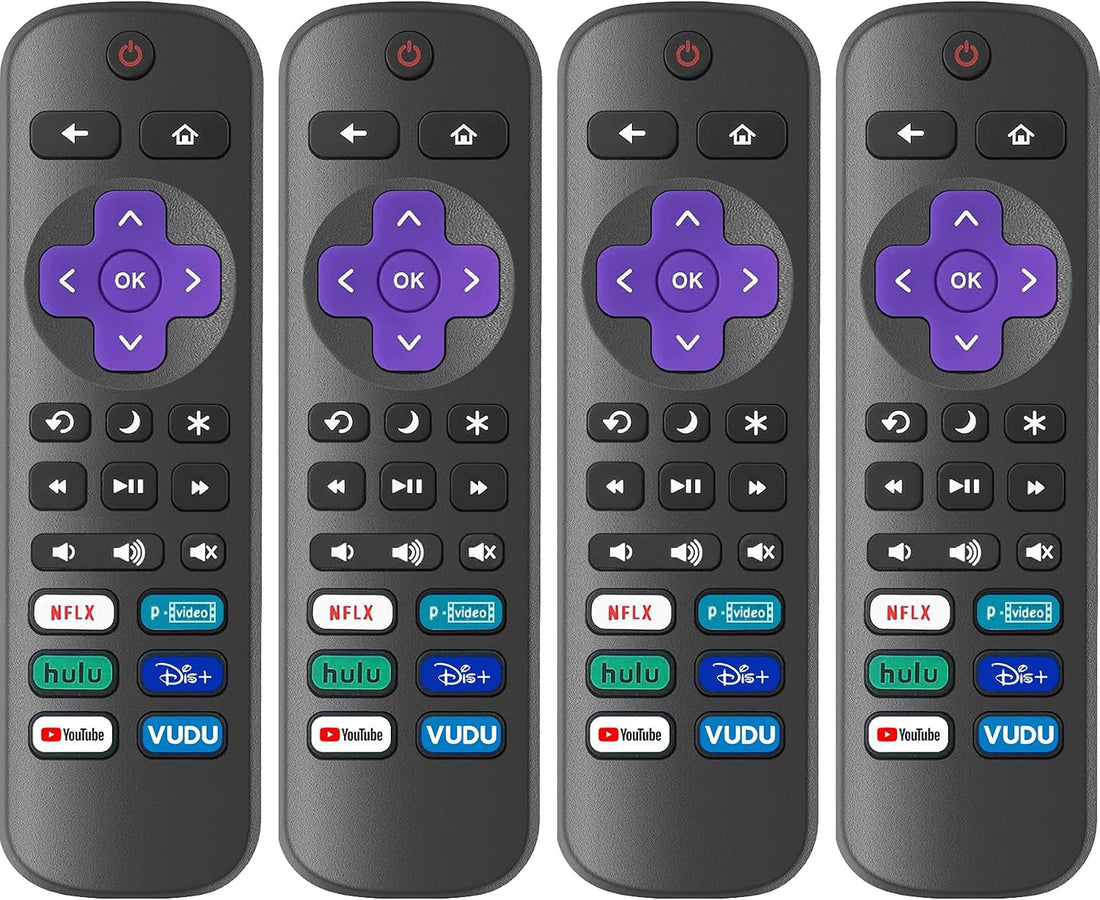 4 Pack Replacement Remote Control Only for Roku TV, Compatible with All TCL Roku/Hisense Roku/Onn Roku/Sharp/Philips Roku (Not for Roku Stick, Box or Speaker)