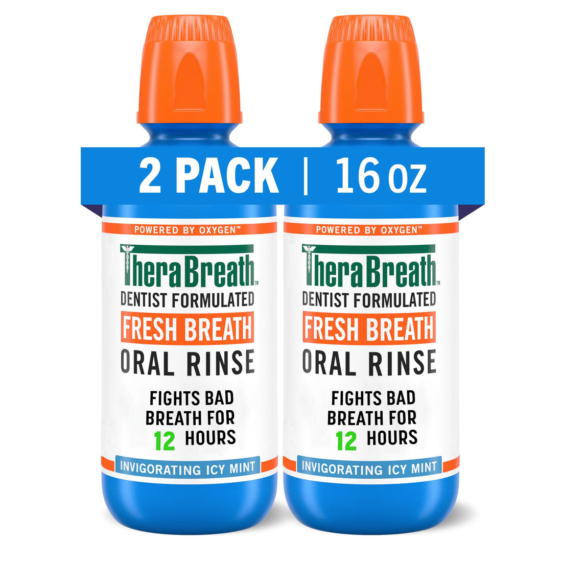 TheraBreath Fresh Breath Mouthwash, Icy Mint Flavor, Alcohol-Free, 16 Fl Oz (Pack of 2) - PCTechSupply.com