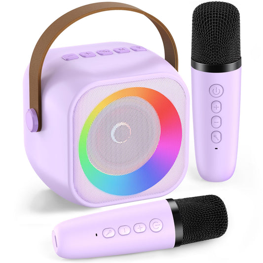 Karaoke Machine for Kids Adults, Karaoke Toys Gifts for Girls Boys, Portable Bluetooth Speaker with Wireless Microphone,