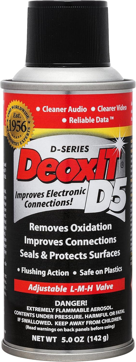 Hosa CAIG Laboratories D5S-6 CAIG DeoxIT Contact Cleaner, 5 Spray, 5 Oz