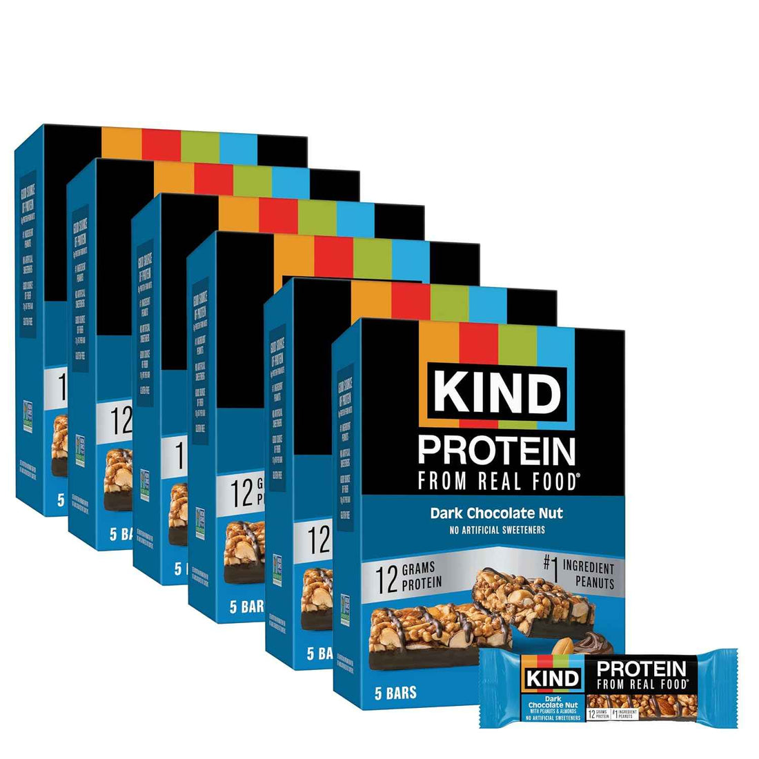 KIND Protein Bars, Dark Chocolate Nut, Gluten Free, Healthy Snacks, 12g Protein, 12 Count