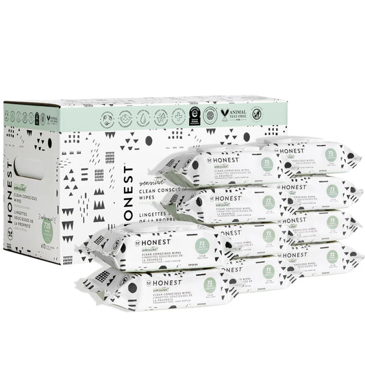 The Honest Company Clean Conscious Unscented Wipes | Over 99% Water, Compostable, Plant-Based, Baby Wipes | Hypoallergenic