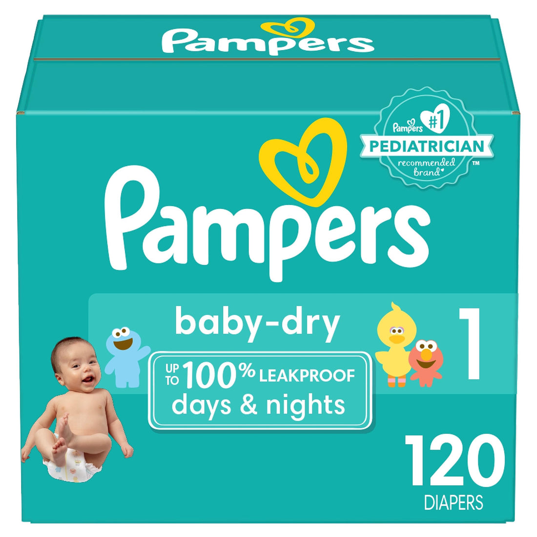 Pampers Baby Dry Diapers - Size 1, 120 Count, Absorbent Disposable Diapers - PCTechSupply.com