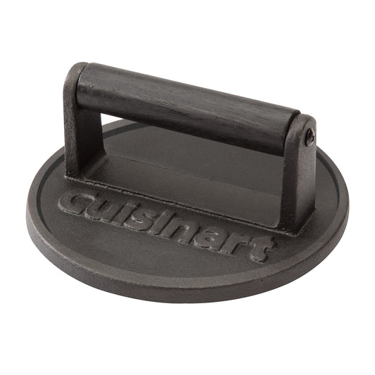 Cuisinart 6.5" Cast Iron Smashed Burger Press, Juicy and Crispy Burgers for BBQs, Cookouts Lawn & Patio by Cuisinart