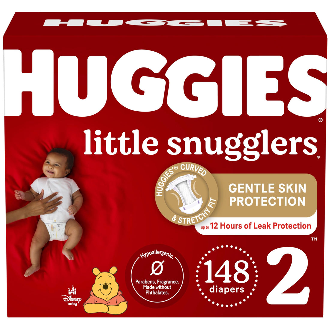 Huggies Size 2 Diapers, Little Snugglers Baby Diapers, Size 2 (12-18 lbs), 148 Count Drugstore by HUGGIES