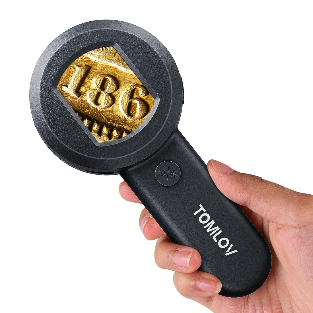 TOMLOV P10 Microscope for Adults Kids, Handheld Coin Magnifier with Light for Error Coins, Portable Trichome Magnifying