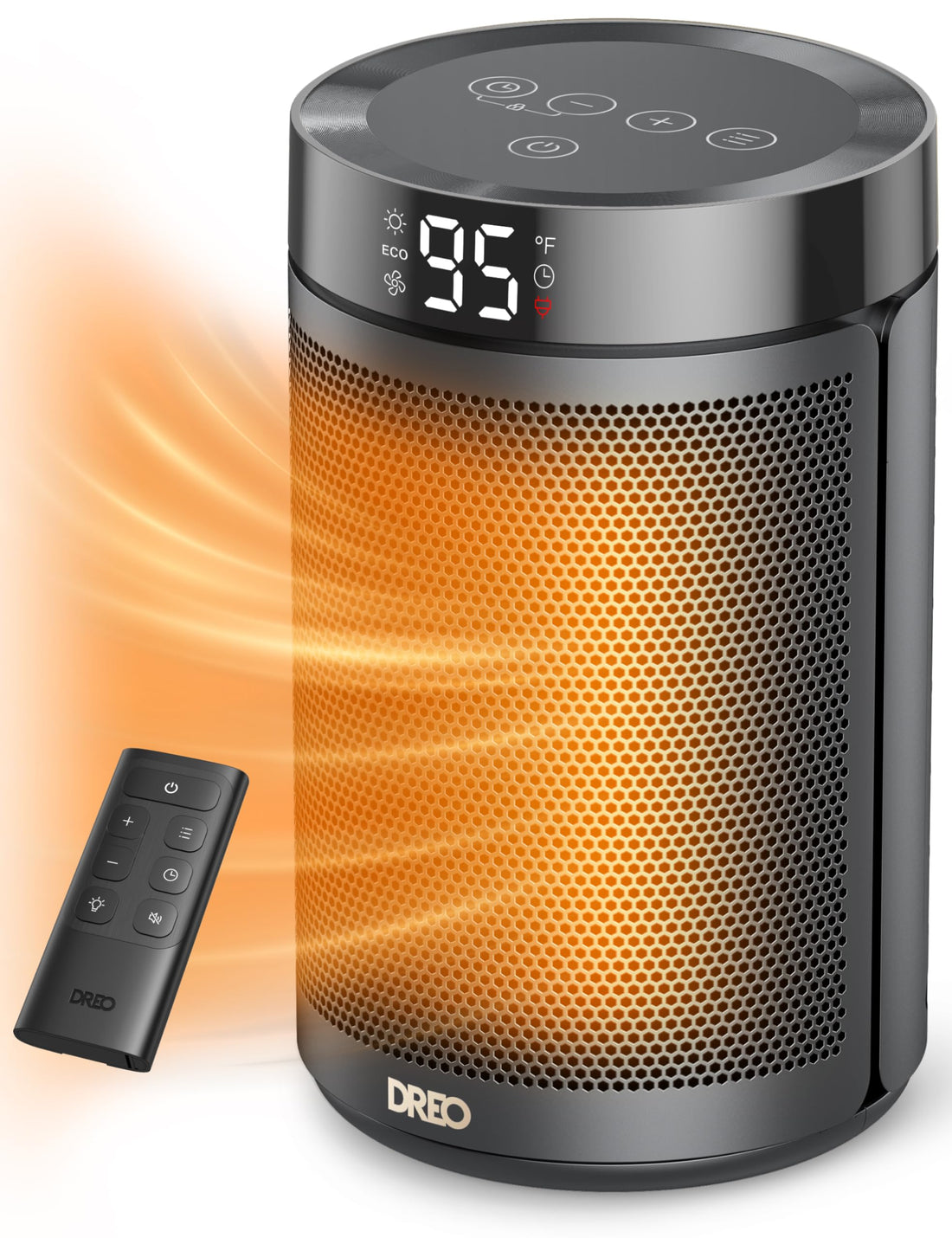 Dreo Space Heater, Portable Electric Heaters for Indoor Use with Thermostat, Digital Display, 1-12H Timer, Eco Mode and Fan