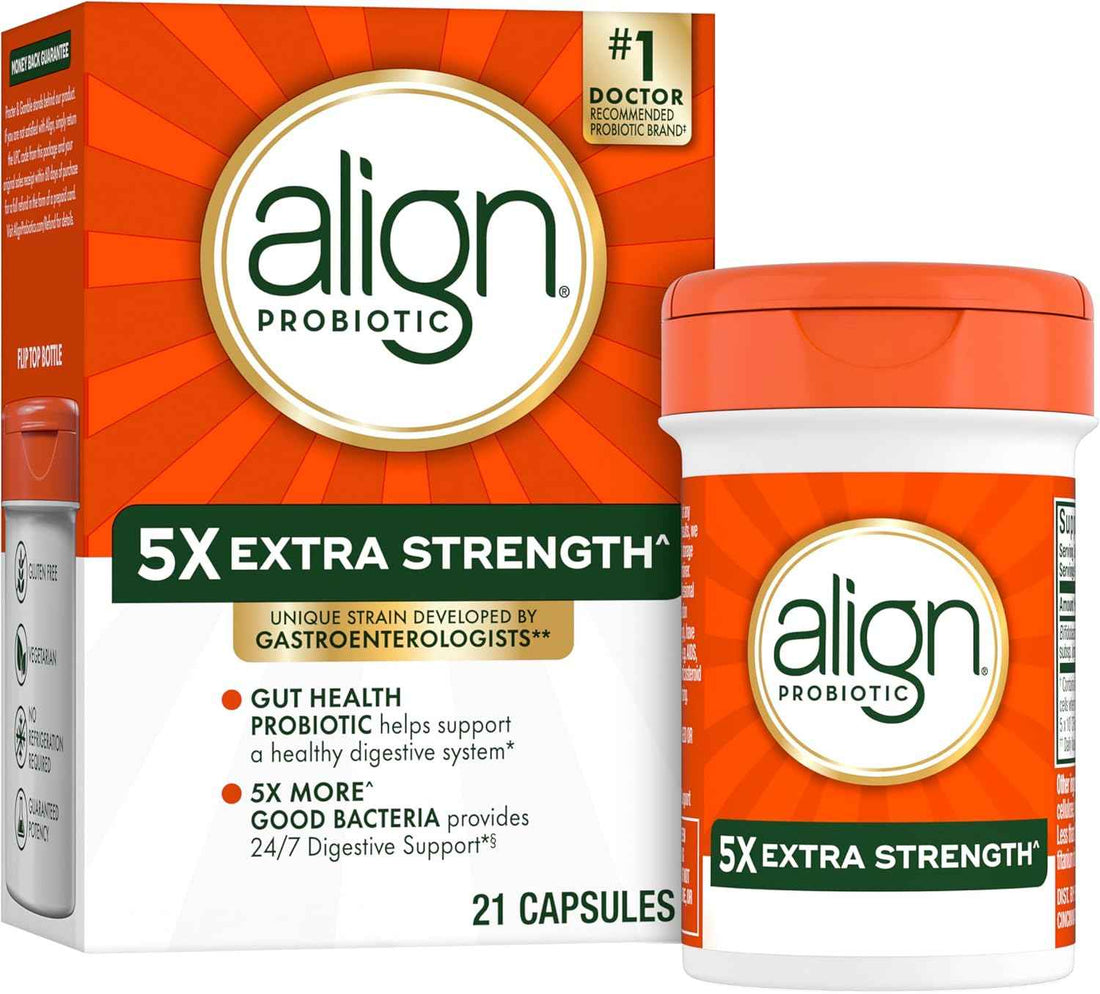Align Probiotic Extra Strength, Probiotics for Women and Men, #1 Doctor Recommended Brand‡, 5X More Good Bacteria to Help Support a Healthy Digestive System*, 21 Capsules
