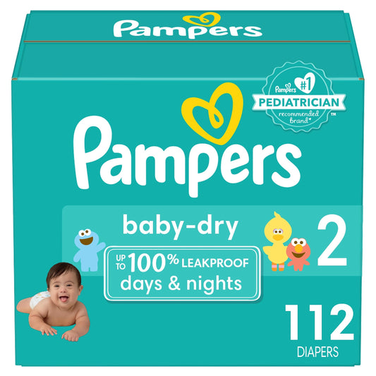 Pampers Baby Dry Diapers - Size 2, 112 Count, Absorbent Disposable Diapers Drugstore by Pampers