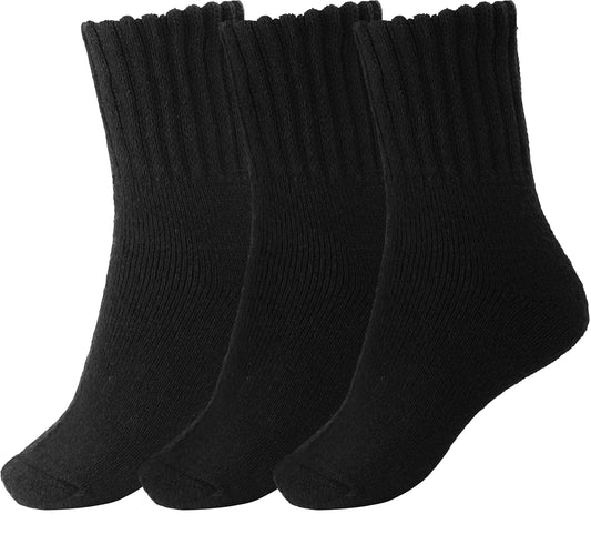 BomKinta Women Winter Solid Boots Socks Thick Warm Wool Socks Cozy Crew Socks Christmas Gift Apparel by BomKinta