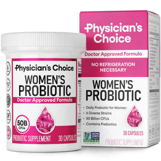 Physician's CHOICE Probiotics for Women - PH Balance, Digestive, UT, & Feminine Health - 50 Billion CFU - 6 Unique Strains for Her - Organic Prebiotics, Cranberry Extract+ - Women Probiotic - 30 CT - PCTechSupply.com