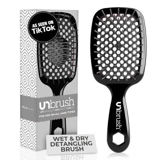 FHI Heat UNbrush Detangling Brush for Pain-Free Brushing on All Wet or Dry Hair Types — Durable DuoFlex Anti-Static Bristles, Lightweight Handle, Vented Hair Brush, Grey - PCTechSupply.com