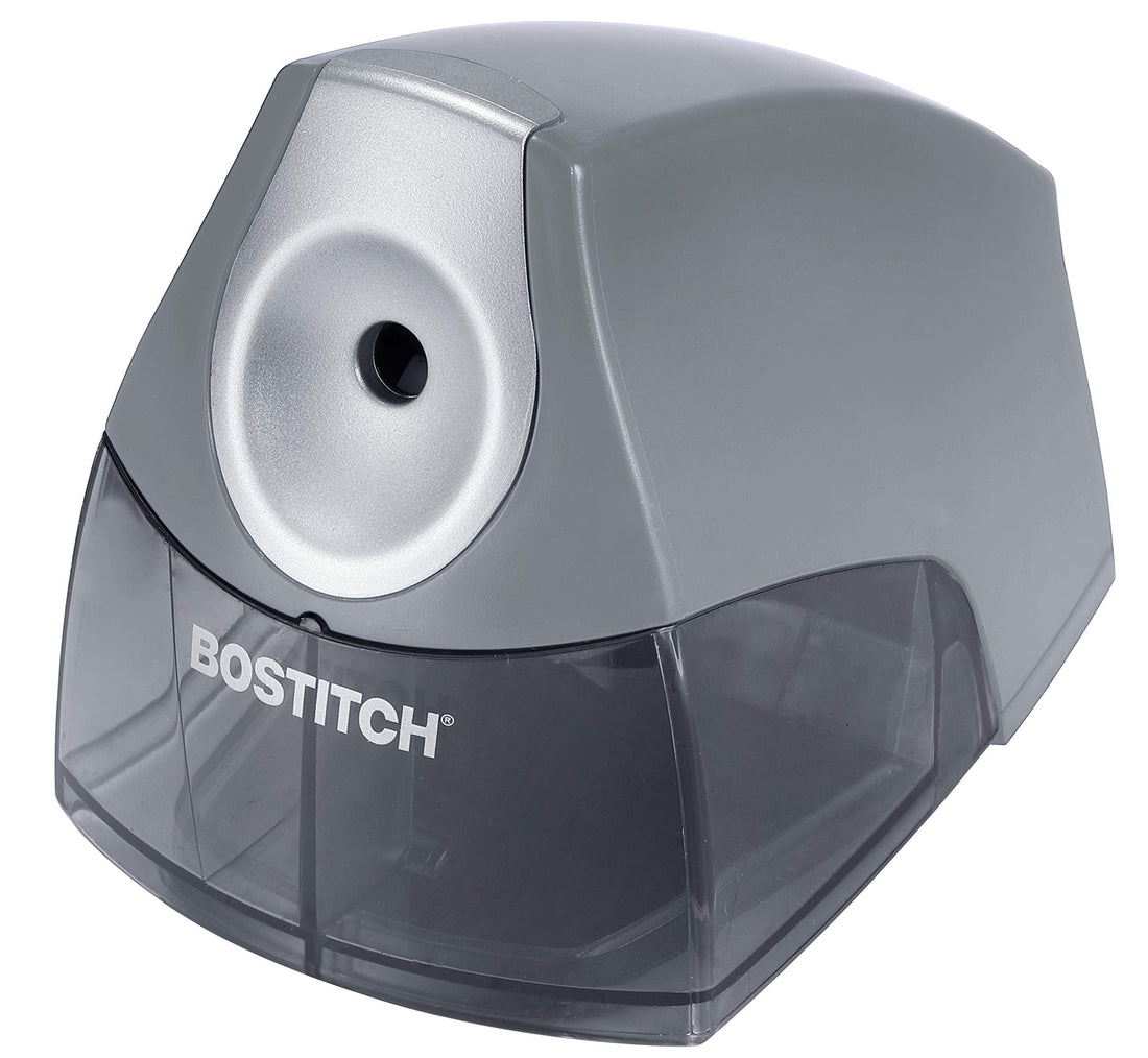 Bostitch Office Personal Electric Pencil Sharpener, Powerful Stall-Free Motor, High Capacity Shavings Tray, Gray