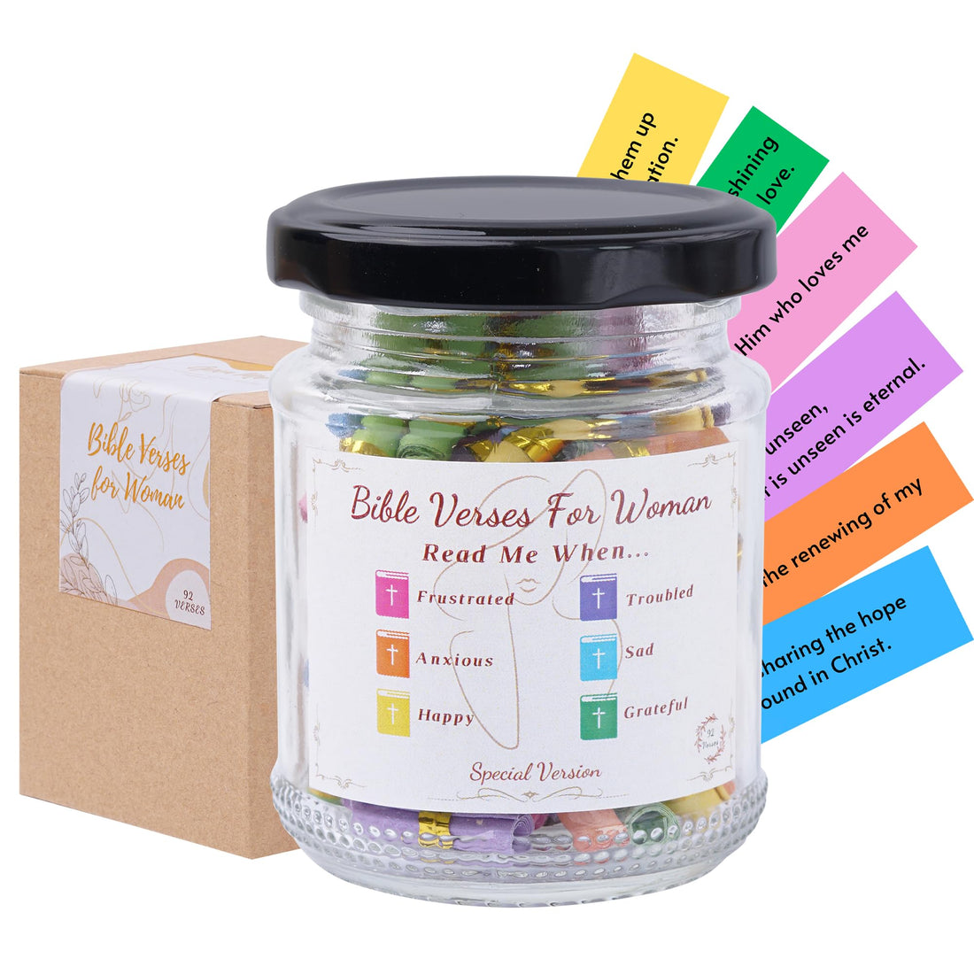 Bible Verse Jar, Hope Jar, Prayer Jar, Christian Gifts for Women, Christian Gifts for Mom, Bible Gifts for Women, Valentines