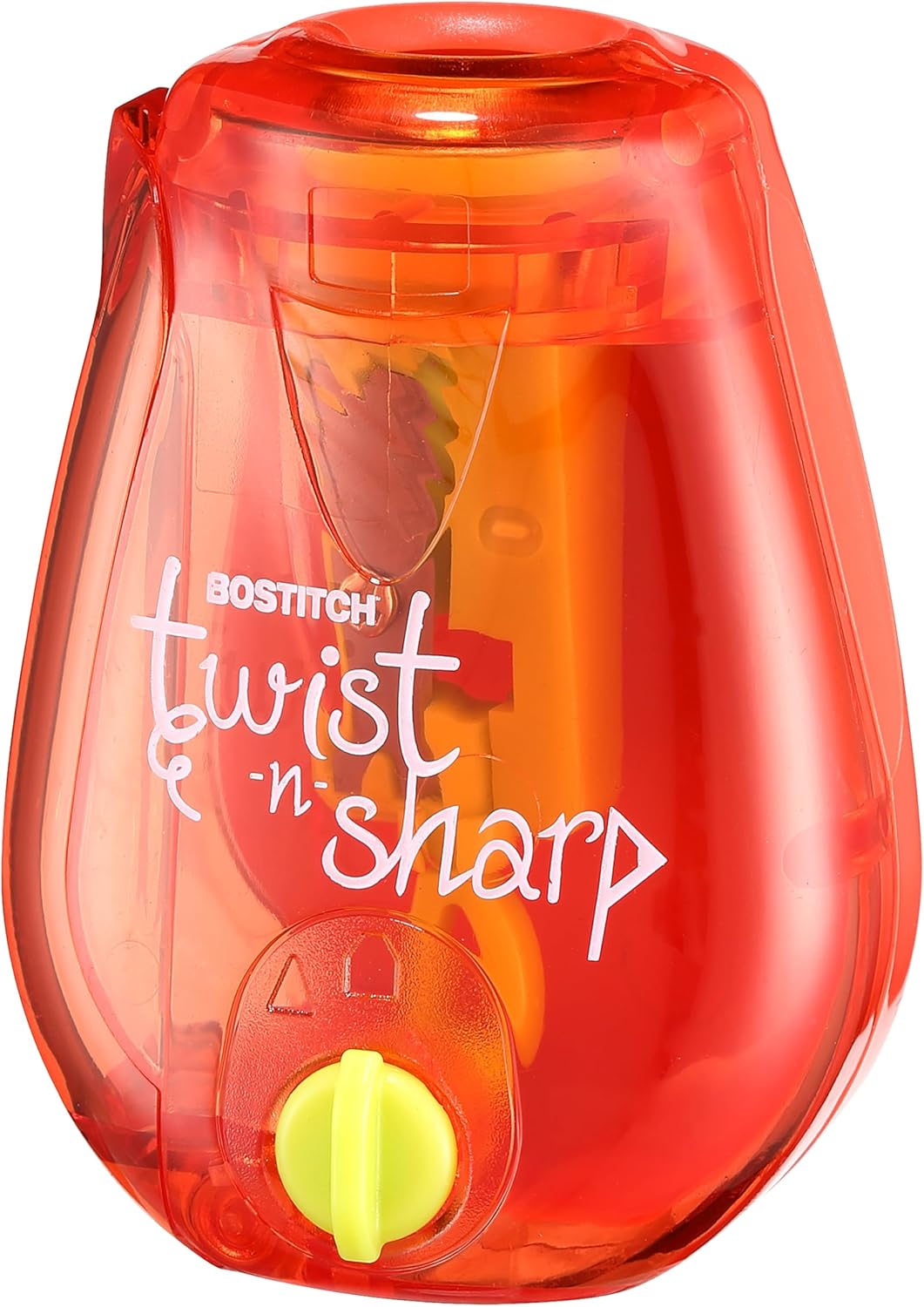 Bostitch Twist-n-Sharp Handheld Pencil Sharpener for Kids, Red