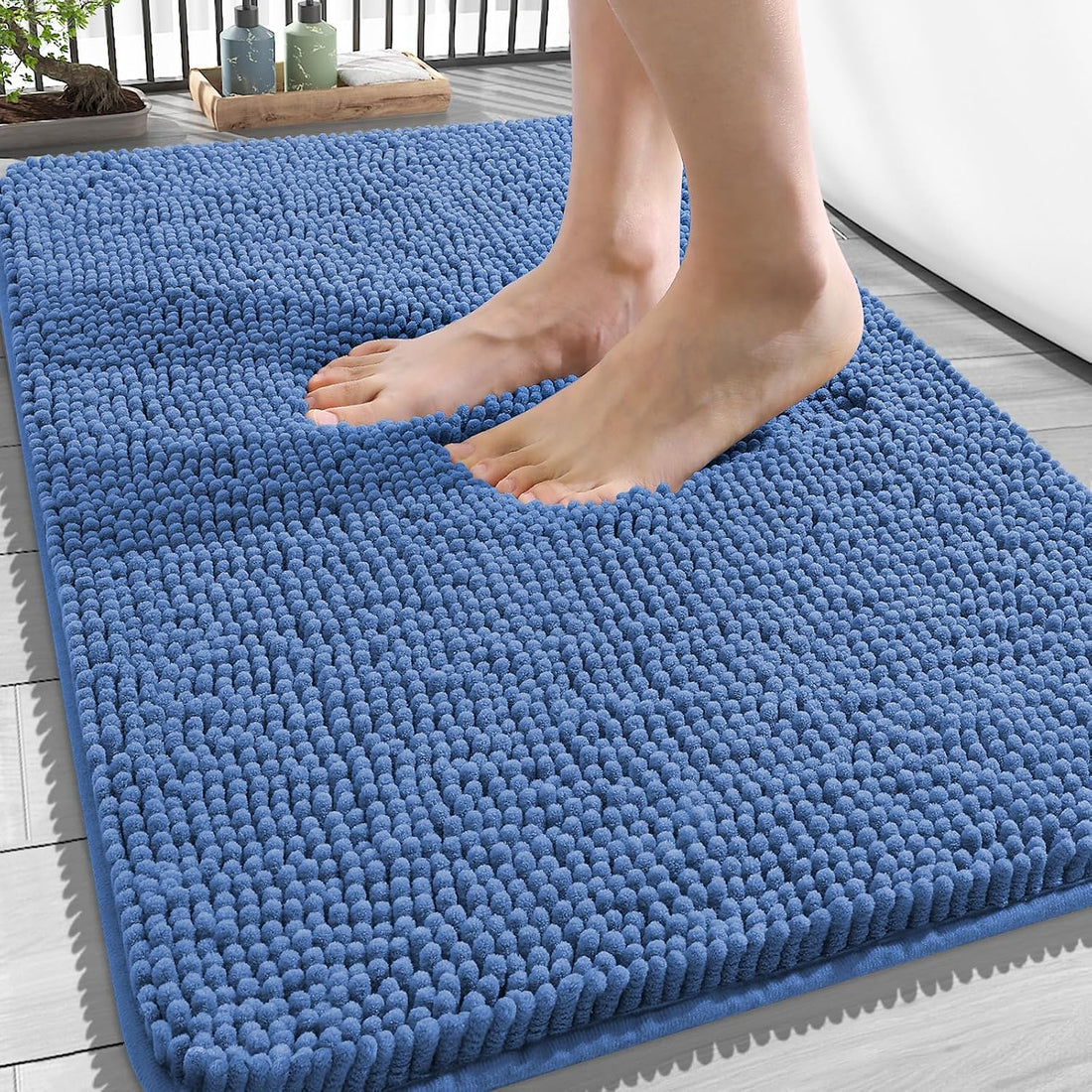 OLANLY Bathroom Rugs 34x21, Extra Soft Absorbent Chenille Bath Rugs