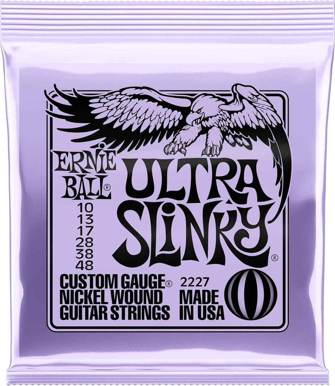 Ernie Ball Ultra Slinky Nickel Wound Electric Guitar Strings, 10-48 Gauge (P02227)