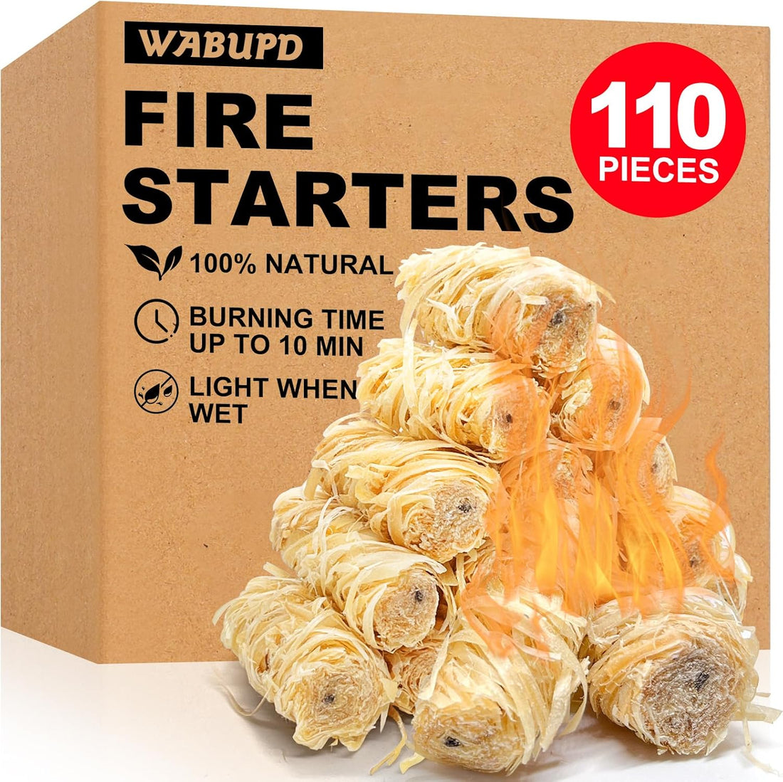 110 PCS Fire Starter, Fire Starter for Campfire, Light Compact Gear