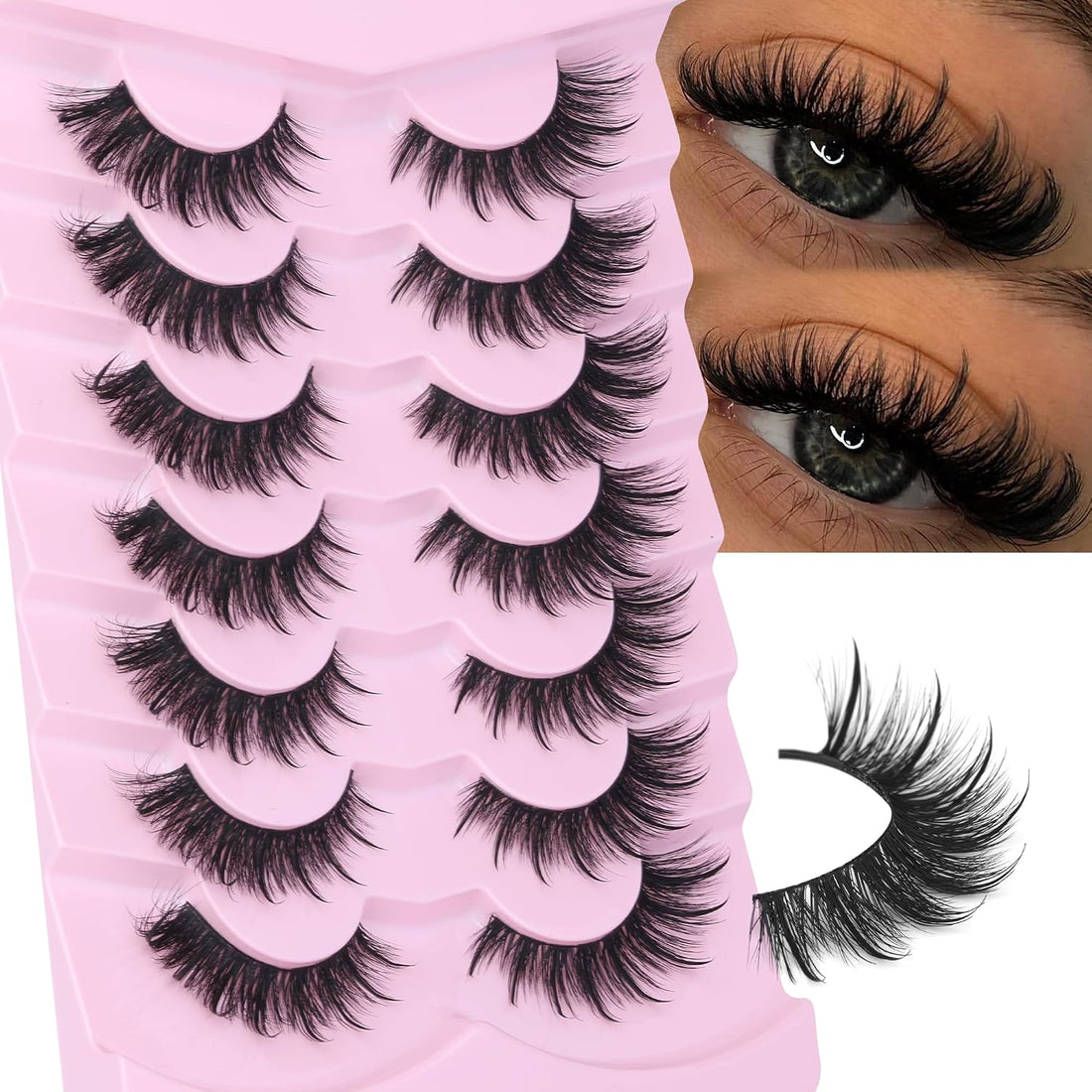 EYDEVRO False Eyelashes Wet Cat Eye Lashes Spiky Faux Mink Lashes