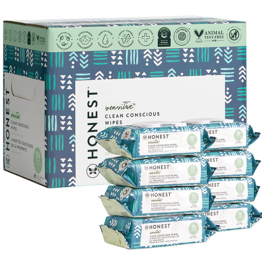The Honest Company Clean Conscious Unscented Wipes | Over 99% Water, Compostable, Plant-Based, Baby Wipes | Hypoallergenic
