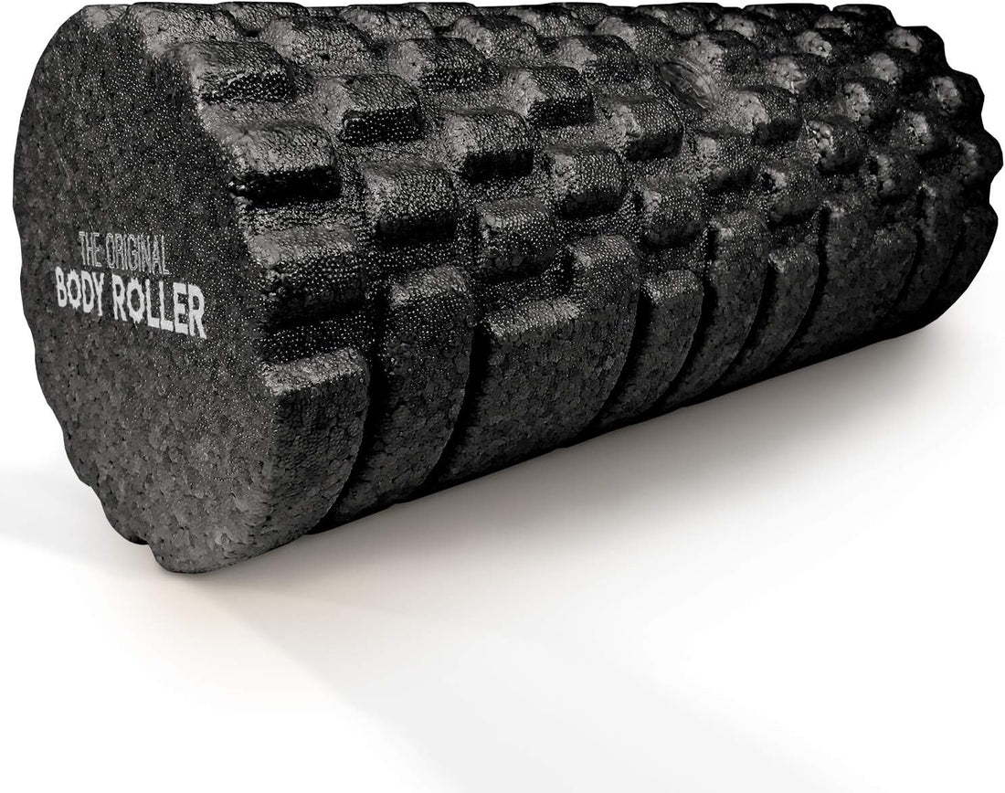 The Original Body Roller - High Density Foam Roller Massager for Deep Tissue Massage of the Back and Leg Muscles - Self Myofascial Release of Painful Trigger Point Muscle Adhesions (Black)