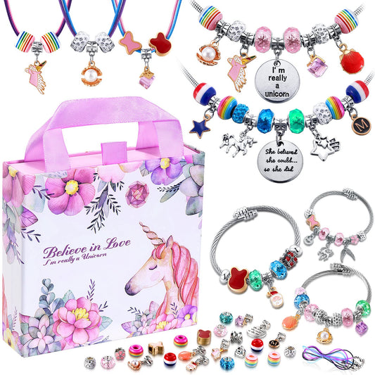 COO&KOO Charm Bracelet Making Kit, A Unicorn Girls Toy That Inspires Creativity and Imagination, Crafts for Ages 8-12 with Jewelry Making & Art Kit Perfect Gifts, Self-Expression! - PCTechSupply.com