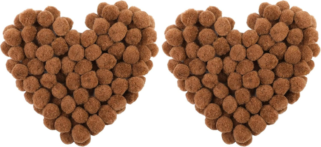 Morfen 150 Pcs Light Brown Craft Pom Poms, 1 Inch Fuzzy Pompom Puff Balls for DIY Arts, Crafts Projects, Birthday Home Decorations (Pack of 2)