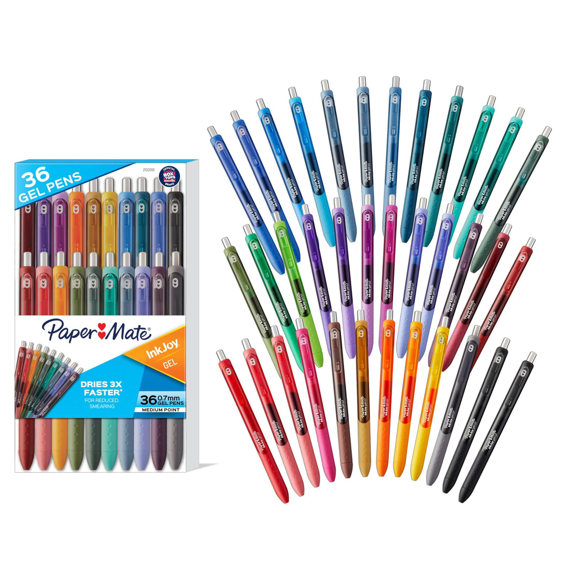 Paper Mate InkJoy Pens, Gel Pens, Medium Point (0.7 mm), Assorted, 36 Count Office Product by Paper Mate