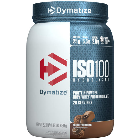 Dymatize ISO100 Hydrolyzed Protein Powder, 100% Whey Isolate, 25g of Protein, 5.5g BCAAs, Gluten Free, Fast Absorbing, Easy
