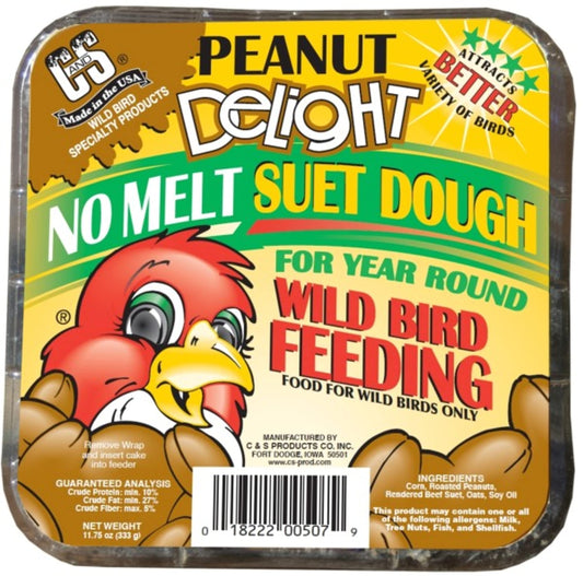 C&S Peanut Delight No Melt Suet Dough 11.75 Ounces, 8 Pack Lawn & Patio by C&S