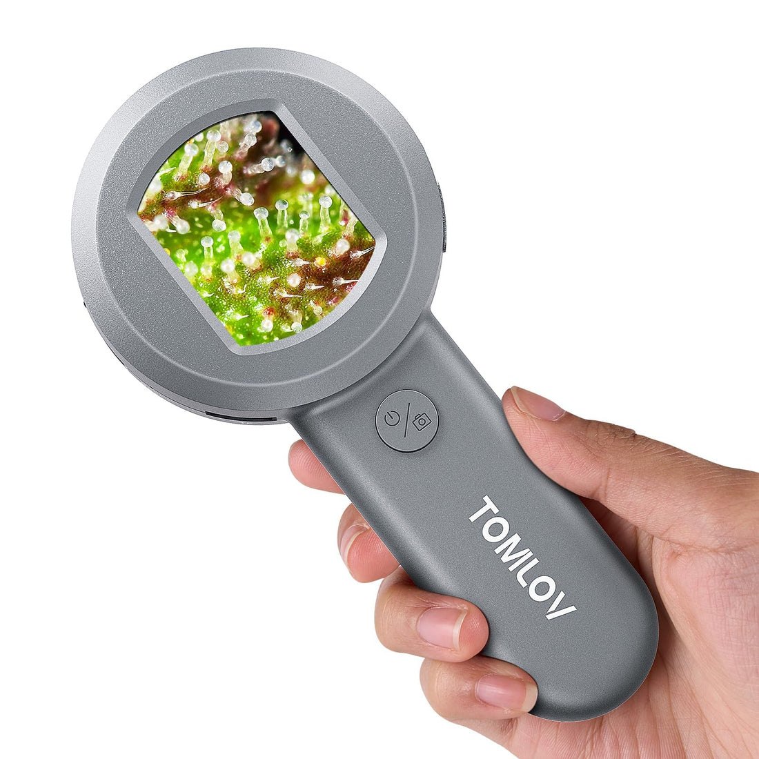 TOMLOV P10 Microscope for Adults Kids, Portable 100X Illuminated Jewelers Loupe, Handheld Coin Magnifier with Light for