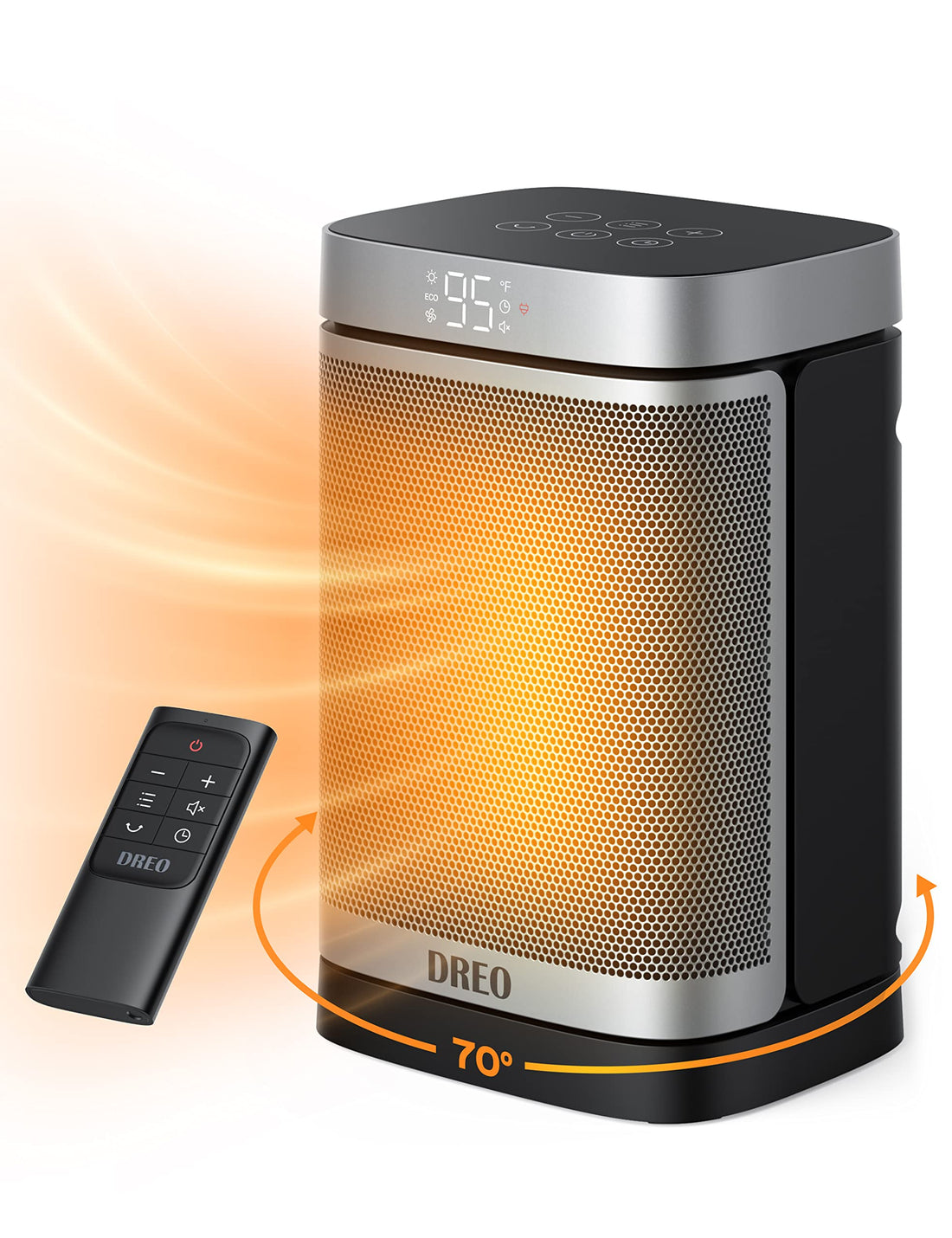 Dreo Space Heater, 1500W Portable Electric Heaters for Indoor Use, PTC Ceramic Heater for Office with Remote, Thermostat,