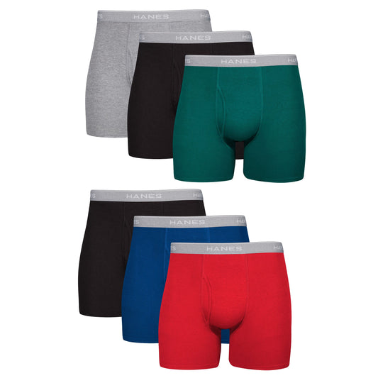 Hanes Men Hanes Boxer Briefs, Cool Dri Moisture-Wicking Underwear, Cotton No-Ride-up for Men, Multi-Packs Available Apparel